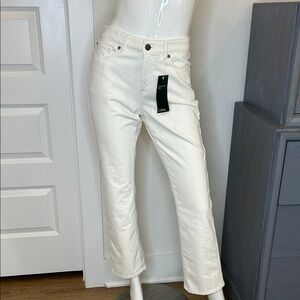 L.L. Bean Women's Cream Straight Leg Jeans size 6
